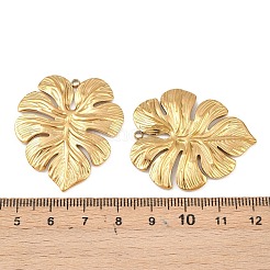 304ステンレスペンダント  葉  カドミウムフリー＆ニッケルフリー＆鉛フリー  イオンプレーティング（ip）  18KGP本金メッキ  38x33x2.5mm  穴：1.5mm&nbsp;X-STAS-P424-05G