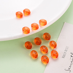 透明なアクリルビーズ  オーバル  オレンジ  10x8x5.5mm  穴：1.5mm  約1550個/500g&nbsp;TACR-S154-18A-84