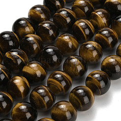 Natural Tiger Eye Beads Strands&nbsp;G-H329-C07-16mm