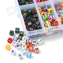 504Pcs 6 Styles Solid Color Initial Acrylic Beads&nbsp;MACR-YW0002-50