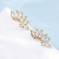 Horse Eye Sparkling Cubic Zirconia Stud Earrings for Her&nbsp;ZIRC-C025-25G