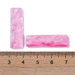 ベーキングペイントガラスペンダント  長方形  ショッキングピンク  30x9x5.5mm  穴：1mm&nbsp;GLAA-S202-16F