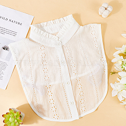 取り外し可能なコットンシャツ レディース つけ襟  ネックライントリム DIY 衣服アクセサリー  ホワイト  345x353x4mm&nbsp;DIY-WH20048-038