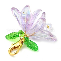 12色の花のアクリルペンダントデコレーション12個  バッグの飾り用のロブスター クロー クラスプ チャーム  ミックスカラー  32mm  1pc /カラー&nbsp;HJEW-JM02718