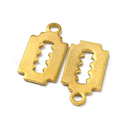 イオンプレーティング（IP）304ステンレススチールチャーム  ブレードチャーム  レーザー切断  18KGP本金メッキ  13x7x1mm  穴：1.5mm&nbsp;STAS-P341-28G
