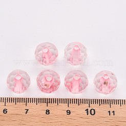 透明なアクリルビーズ  ラウンド  多面カット  ピンク  12x11.5mm  穴：1.8mm  約550個/500g&nbsp;TACR-S154-10A-26