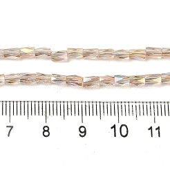 電気メッキガラスビーズセット  ABカラーメッキ  多面カット  コラム  ナバホホワイト  4x2mm  穴：0.9mm  約100個/連  19.29''（49センチメートル）&nbsp;GLAA-P068-AB03