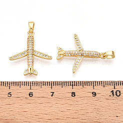 Brass Micro Pave Cubic Zirconia Pendants&nbsp;X-KK-T070-83G