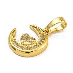 Rack Plating Brass Micro Pave Cubic Zirconia Pendants&nbsp;KK-U035-05G