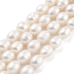天然養殖淡水パールビーズ連売り  ライス  グレード3 A  ホワイト  7~8mm  穴：0.6mm  約21~22個/連  6.89''~7.09''（17.5~18センチメートル）&nbsp;PEAR-P062-10H