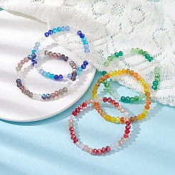 女性用ガラスビーズストレッチブレスレット  ミックスカラー  内径：2-1/8インチ（5.4cm）&nbsp;BJEW-JB09675