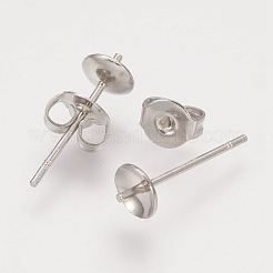 真鍮ポストピアスパーツ  片穴パーツ用  プラチナ  5x14mm&nbsp;KK-G010