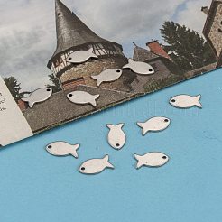 Tarnish Resistant 304 Stainless Steel Fish Charms&nbsp;STAS-M037-08