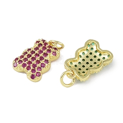 Brass Micro Pave Cubic Zirconia Pendants&nbsp;KK-P266-07G