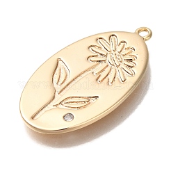 Brass Micro Pave Cubic Zirconia Pendants&nbsp;KK-U038-05G-10