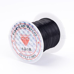 フラット弾性クリスタルストリング  弾性ビーズ糸  ストレッチブレスレット作りに適したビーズジュエリーコード  ブラック  0.8mm  約10.93ヤード（10m）/ロール&nbsp;X-EW-S001-22