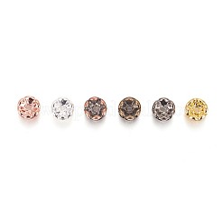 真鍮製ラインストーンスペーサービーズ  グレードAAA  ウェーブエッジ  ロンデル  クリスタル  ミックスカラー  8x3.8mm  穴：1.5mm  120個/箱&nbsp;RB-JP0002-08