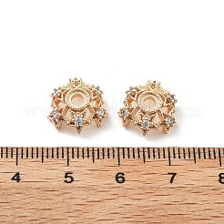 Brass Micro Pave Clear Cubic Zirconia Bead Caps&nbsp;KK-R216-03KCG-02