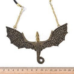Gothic Style Alloy Flying Dragon Pendant PU Leather Cord Necklaces&nbsp;NJEW-L050-01AG