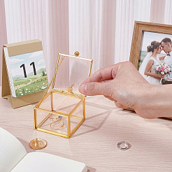 Transparent Glass Jewelry Organizer Display Cases with Metal Frame&nbsp;ODIS-WH0025-357A