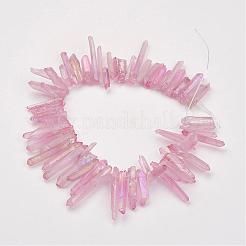 Electroplated Natural Quartz Stick Bead Strands&nbsp;G-G950-06A