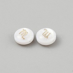 Natural Shell Gold Enamel Constellation Beads&nbsp;SHEL-WH0002-22