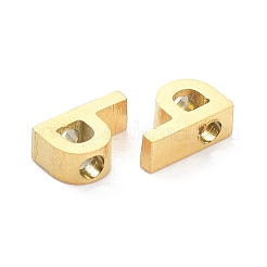イオンプレーティング（IP）304ステンレススチールチャーム  アルファベット  ゴールドカラー  文字.p  8x5x3mm  穴：1.8mm&nbsp;STAS-K216-41P-G
