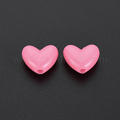 不透明なポリスチレン（ps）プラスチックビーズ  ハート  ミックスカラー  9.5x11x5mm  穴：2mm&nbsp;X-KY-I004-20