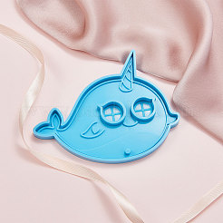 ハロウィンクジラマスクシリコンモールド  レジンキャストペンダントモールド  UVレジン用  エポキシ樹脂ジュエリー作り  空色  112.5x141.5x8.5mm  穴：4.5mm&nbsp;DIY-CJC0001-28