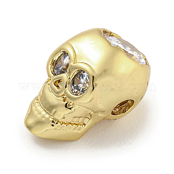 Brass Micro Pave Clear Cubic Zirconia Beads&nbsp;ZIRC-P119-20G