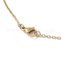 Glass Seed Beaded Clover Pendant 304 Stainless Steel Cable Chain Necklaces for Women&nbsp;NJEW-MZ00128-01