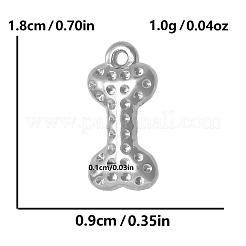 304 Stainless Steel Cartoon Dog Bone Pendant Rhinestone Settings&nbsp;PW-WGEB7DB-01