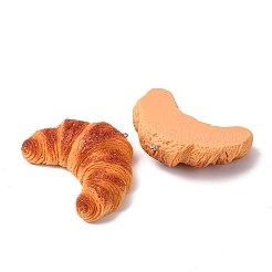 不透明な樹脂製の大きなペンダント  模造食品  クロワッサンチャーム  プラチナ鉄ループ付き  ダークオレンジ  45x56x18mm  穴：2mm&nbsp;FIND-P035-10B-P