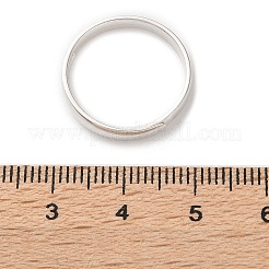 スターリングシルバーの調節可能な指輪925個  蓮  プラチナ  3mm  usサイズ6（16.5mm）&nbsp;RJEW-H252-01P