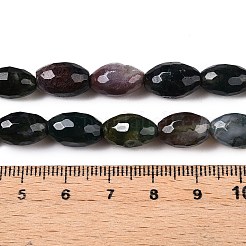 天然石インディアン瑪瑙ビーズ連売り  多面カット  オーバル  ダークスレートグレー  10.5~12x7.5~8mm  穴：1mm  約32個/連  14.57~15.2''（37~38センチメートル）&nbsp;G-T138-180E