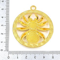 合金ラインストーンビッグサイズペンダントトップ  クモのチャーム  ゴールドカラー  52.5x47x6mm  穴：4mm&nbsp;RB-CBA18BA-01G