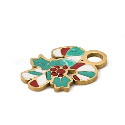 Christmas 304 Stainless Steel Enamel Charms&nbsp;STAS-I356-02G-06