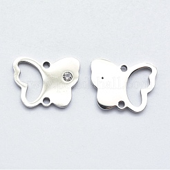 316 Surgical Stainless Steel Micro Pave Cubic Zirconia Links connectors&nbsp;STAS-K178-14P