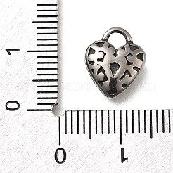 レトロな304ステンレススチールチャーム  ハートチャーム  アンティークシルバー  12x10x4mm  穴：2.5x3mm&nbsp;STAS-L284-18AS-06