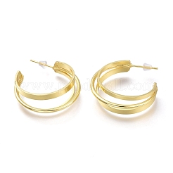 Brass Half Hoop Earrings&nbsp;EJEW-H104-15G