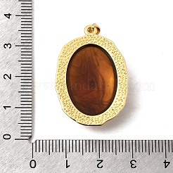 真鍮製の樹脂ペンダント  カドミウムフリー＆鉛フリー  長持ちメッキ  ラックめっき  18KGP本金メッキ  フローラルホワイト  オーバルチャーム  32.5x22x8.5mm  穴：5x3.5mm&nbsp;KK-A296-53E-G