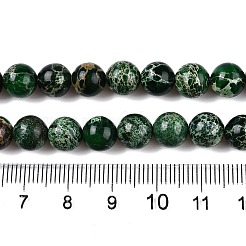 ナチュラルインペリアルジャスパービーズ連売り  染め  ラウンド  濃い緑  8~8.5mm  穴：1mm  約46~51個/連  15.35~15.75インチ（39~40cm）&nbsp;G-N342-63B