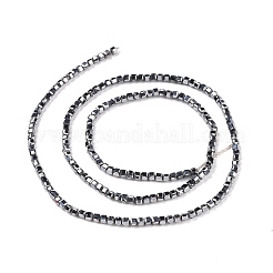 非磁性合成ヘマタイトビーズ連売り  多面カット  キューブ  2.5x2.5x2.5mm  穴：0.5mm  約186~188個/連  15.16~15.35インチ（38.5~39cm）&nbsp;G-C009-B19