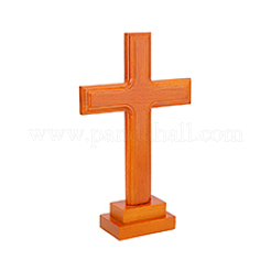 Pine Wood Cross Display Decorations&nbsp;AJEW-WH0083-30B
