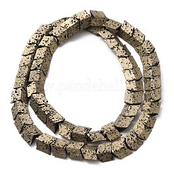 Electroplated Natural Lava Rock Beads Strands&nbsp;G-Q1009-C01-01