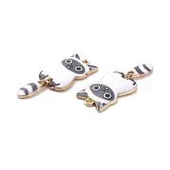 Light Gold Rack Plating Alloy Enamel Pendants&nbsp;ENAM-G210-01LG-03