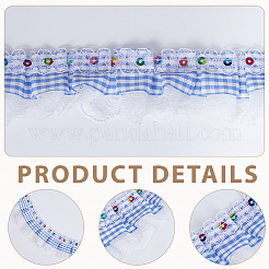 5ヤードポリエステルレースリボン  洋服アクセサリー用  スパンコール  藤紫色  1-3/8インチ（36mm）&nbsp;OCOR-GF0006-20A