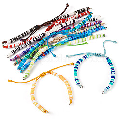 10Pcs 10 Colors Handmade Polymer Clay Adjustable Heishi Bracelet Making&nbsp;AJEW-TAC00053