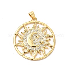 Rack Plating Brass Micro Pave Cubic Zirconia Pendants&nbsp;KK-B068-04G