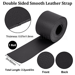 2M Flat Single Face Lychee Pattern Imitation Leather Band&nbsp;LC-WH0010-02C-01